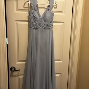 Dessy Collection Strapless Light Blue Gown